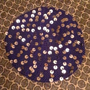 Vintage Free People purple silver beret